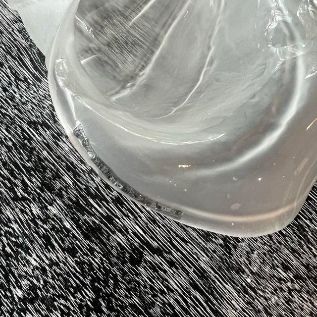 Transparent 2000 Art Glass Shell or Leaf Bowl Signed by Nikolas Weinstein For Sale - Image 8 of 11