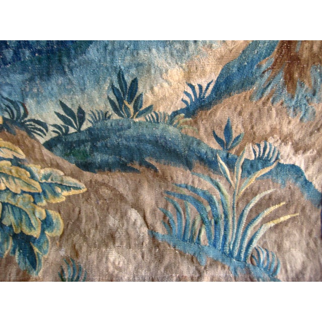 French Aubusson Tapestry Verdure Two Magpies in a Tree 18 Century For Sale - Image 11 of 12