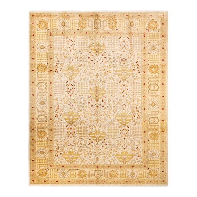Mogul, One-of-a-Kind Hand-Knotted Area Rug - Ivory, 9' 0" x 11' 10" For Sale
