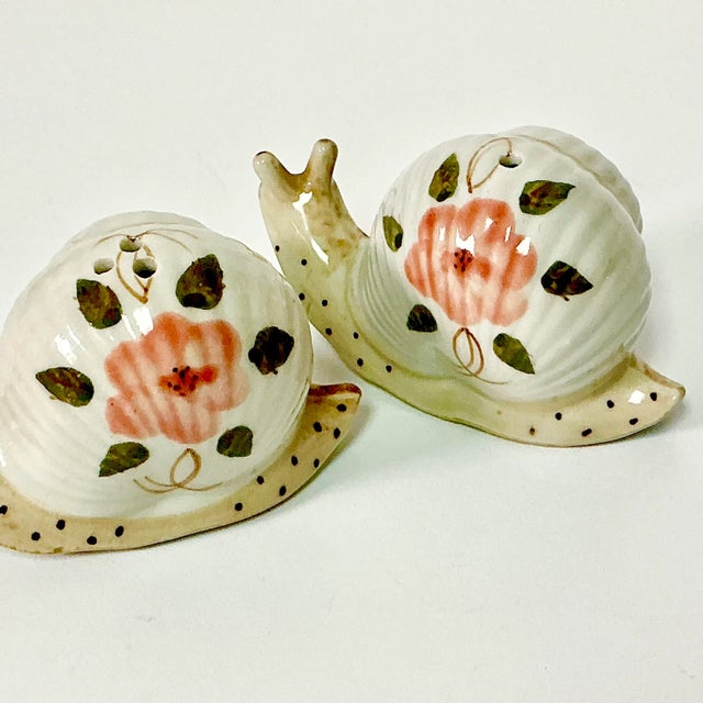 1940s Vintage Boho Chic Coastal Snail Salt & Pepper Shakers - A Pair For Sale - Image 16 of 16