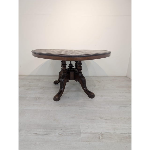 Antique Oval Coffee Table in Mahogany with Marquetry For Sale - Image 9 of 15