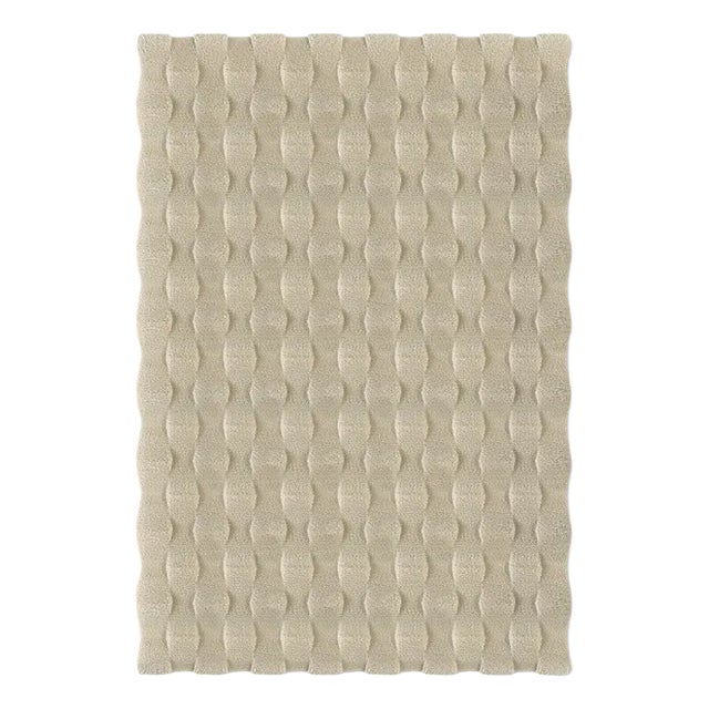 Taupe Rectangle Textured Rug from Marqqa For Sale
