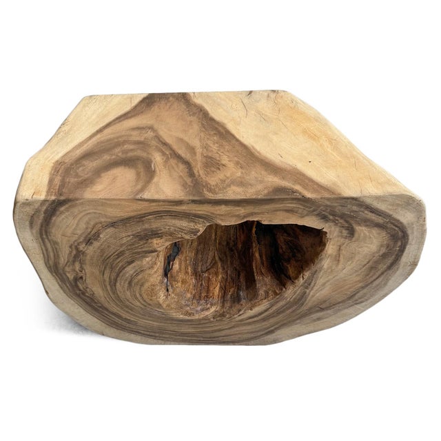 Early 21st Century Vintage Organic Monkey Pod Wood Side Table / Console For Sale - Image 5 of 8