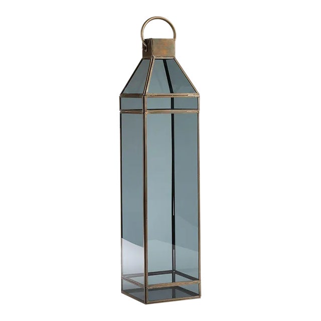 Yasmina Glass Lantern, 25" For Sale