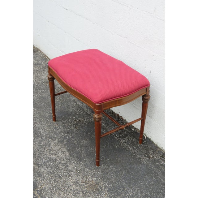 Traditional Early 1900s Vanity Stool Bench Ottoman For Sale - Image 3 of 7