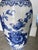 Ceramic Vintage Hand-Painted Chinoiserie Floor Vase With Blue & White Floral and Avian Motif For Sale - Image 7 of 12