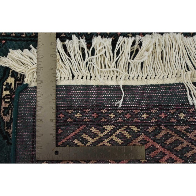 Bokhara Rug 5’4” X 8’3” Green Wool Tribal Hand-Knotted Oriental Carpet For Sale - Image 13 of 13