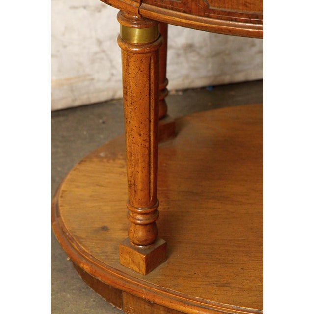 Wood Mid 20th Century Oval Side Table With Marble Top For Sale - Image 7 of 10