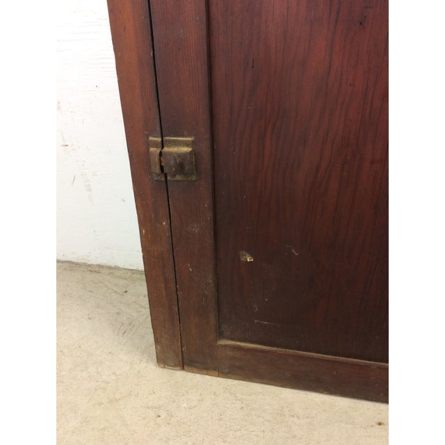 Antique American Farmhouse Wall Cabinet With Brass Latch For Sale In Portland, ME - Image 6 of 12