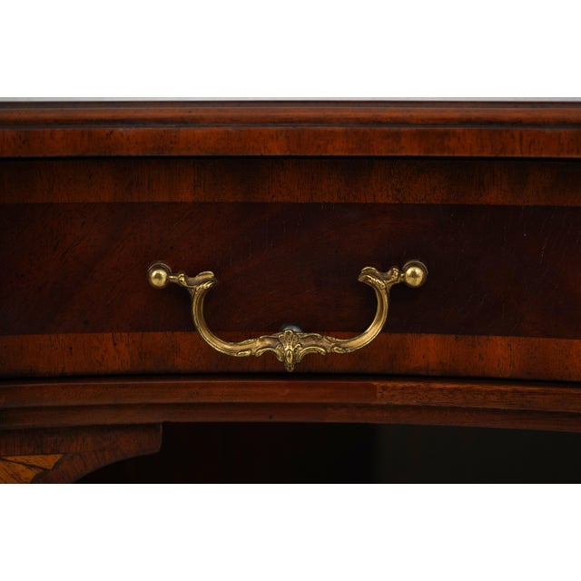 Maitland Smith Leather Top Mahogany Kidney Shape Desk For Sale - Image 12 of 18