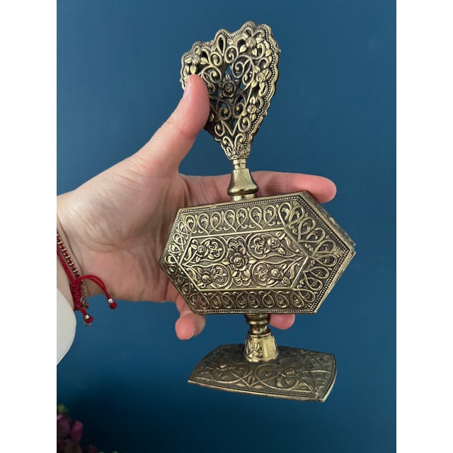 Vintage Ornate Brass Perfume Bottle For Sale - Image 12 of 12