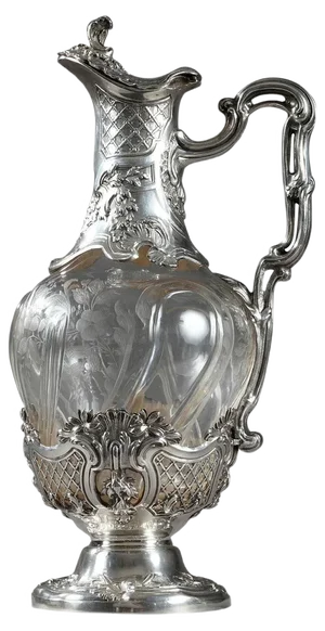 19th Century Crystal Silver Mounted Ewer from Edouard Ernie, 1880s