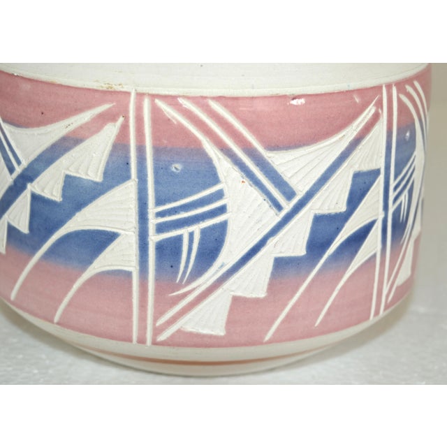 Taupe 1990 Signed Vintage Southwestern Abstract Folk Art Vase Ceramic Pottery Earth Color For Sale - Image 8 of 12