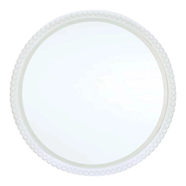 Painted Round Beaded Mirror For Sale
