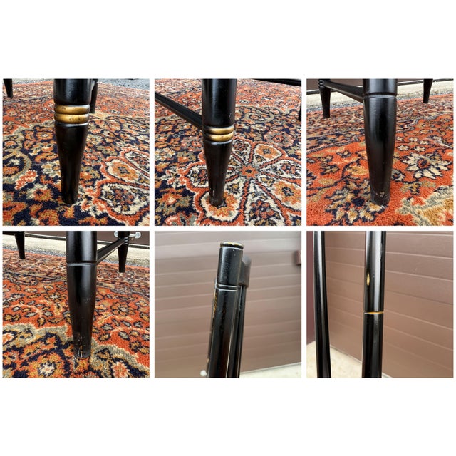 Vintage L. Hitchcock Rustic Country Farmhouse Stenciled Windsor Dining Chair in Black and Maple For Sale - Image 15 of 15