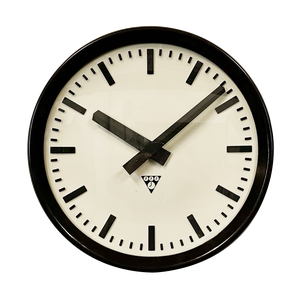 Industrial Bakelite Factory Wall Clock from Pragotron, 1960s