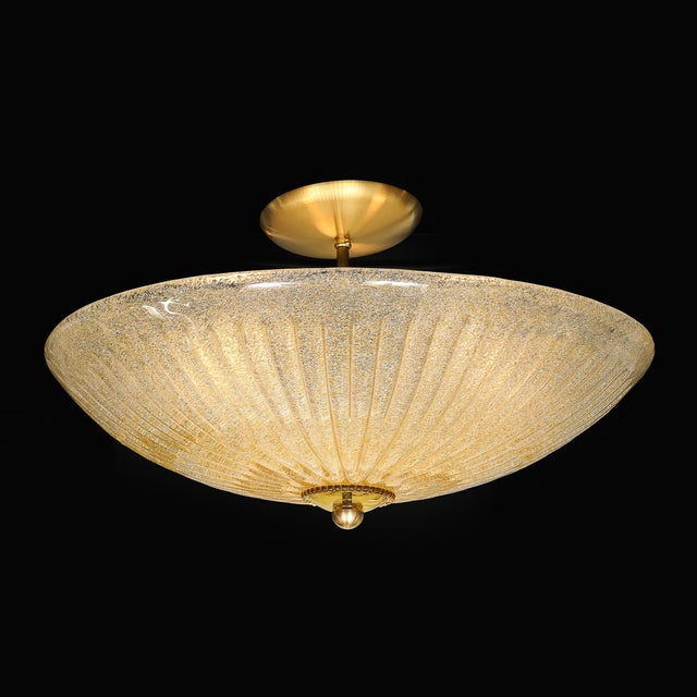 Pair of Mid-Century Barovier Y Toso Hand-Blown Fluted Murano Glass Chandeliers For Sale - Image 12 of 18