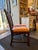 This is an antique Chippendale style walnut side chair. It has a silk embroidered stripe designer fabric, very colorful...