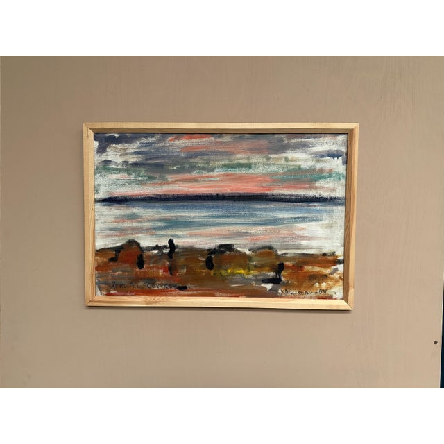 Vidar Bäckman, Spring Evening in Göviken, 1950s, Oil Painting on Canvas, Framed For Sale - Image 4 of 18