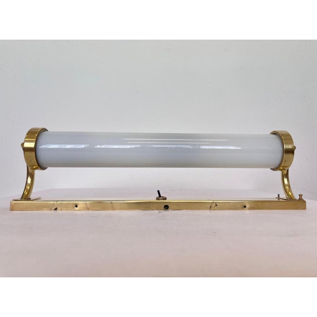 1930s Vintage Bauhaus Brass and Glass Wall Lamp, 1930s For Sale - Image 5 of 10