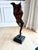 Metal Vintage Modernist Abstract Female Figure Sculpture in Cast Bronze on Marble Base For Sale - Image 7 of 10