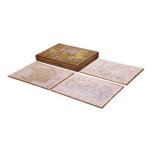 French Educational Atlas Geographique Puzzle Box With Maps, Dated 1903