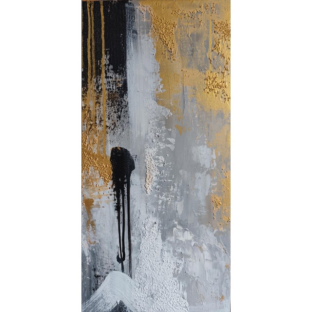 Olha Komisaryk. “Everything Flow, Everything Changes” Monochrome Interior Painting — Original Acrylic Painting on Canvas For Sale - Image 4 of 10