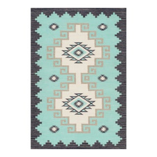 Pasargad Home Tuscany Aqua Wool Area Rug- 3'11'' X 5'11'' For Sale