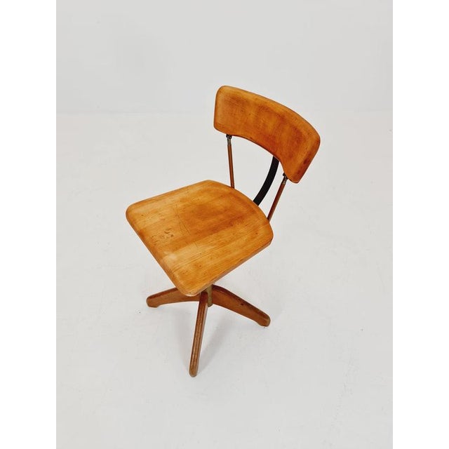 Bauhaus Bauhaus Swivel Office Chair in Wood from Stoll Giroflex ,1950s For Sale - Image 3 of 11