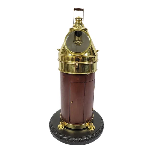 Brass and Wood Yacht Binnacle Compass For Sale