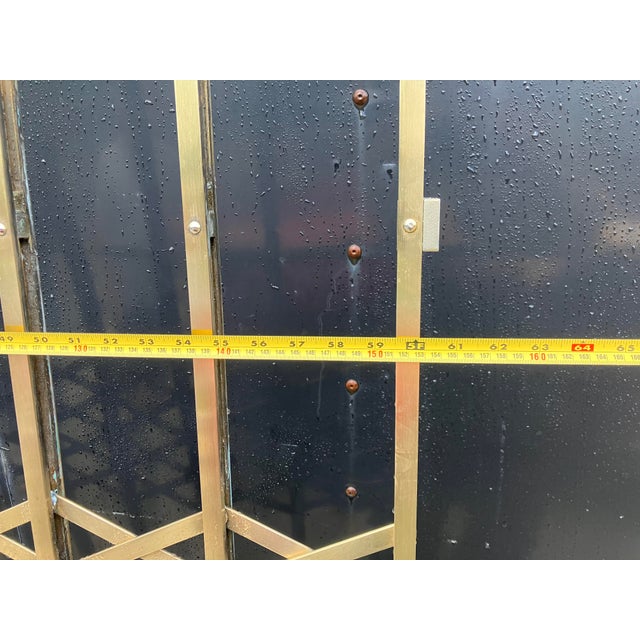 Original 1939 Otis Art Deco Solid Brass Elevator Door/Scissor Gate/ Accordion Gate – Architectural Salvage For Sale - Image 4 of 5