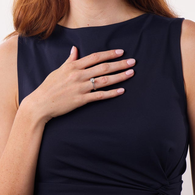 This beautiful Art Deco diamond ring is a classic 1920’s piece, centered by a GIA-certified old European cut diamond...