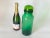 Green Vintage Green Glass Bottle in Glass, Italy, 1970s For Sale - Image 8 of 9