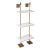 Modern multi-tier shelf in aged brass and white shelves, details urban simplicity with burnished finishes. Marais Shelf...