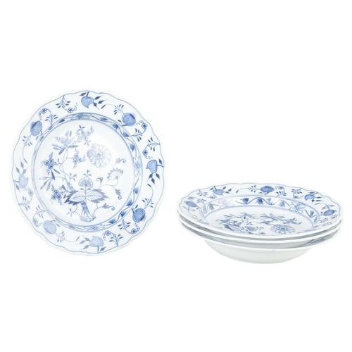 Porcelain Soup Plates with Blue Onion Pattern from Meissen, Germany, Set of 4 For Sale - Image 5 of 5
