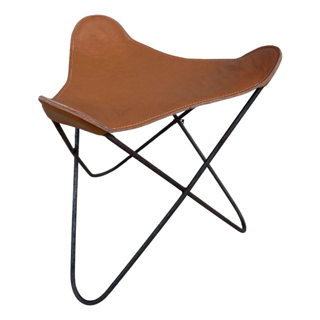 Hardoy Leather Butterfly Stool For Sale