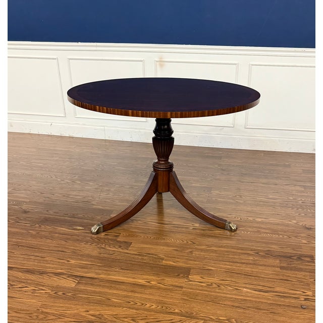 Wood Round Mahogany Georgian Style Foyer/Breakfast/Game Table by Leighton Hall - Showroom Sample For Sale - Image 7 of 12
