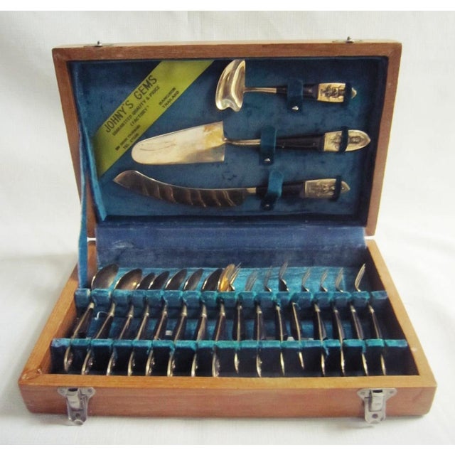 Vintage Boho Chic Thai Brass and Teak Desert Set - 19 pcs For Sale - Image 4 of 4