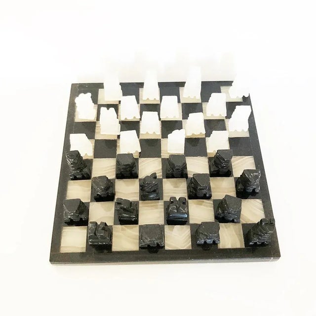 Vintage Alabaster Chessboard, 1950s For Sale - Image 6 of 11