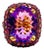 Bochic “Orient” Vintage Natural Ruby & Amethyst Ring Set In 18 K Gold & Silver For Sale