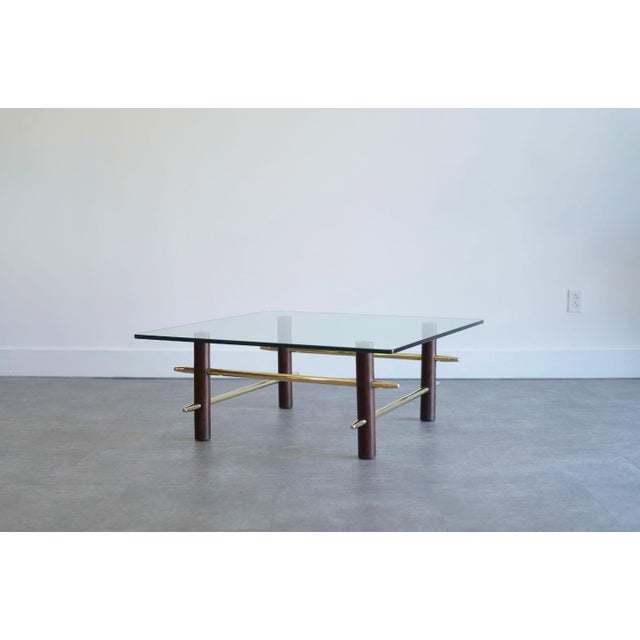 Vintage Mahogany and Brass Coffee Table, C. 1950s For Sale - Image 9 of 10