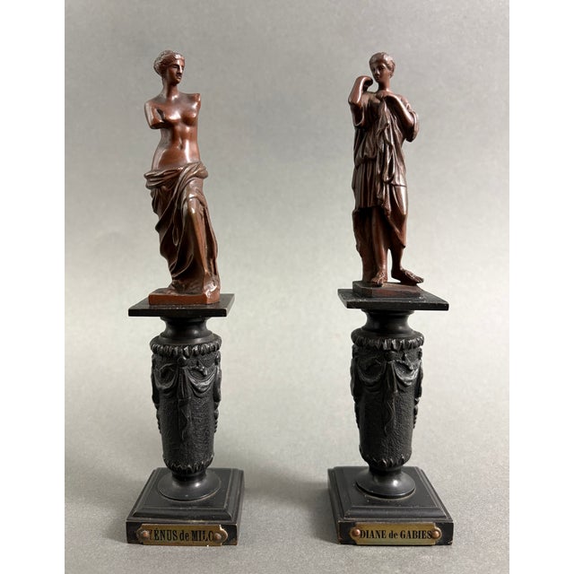 Metal 19th Century Grand Tour Neo-Classical Nude Bronze Statuettes, 1800s, Set of 2 For Sale - Image 7 of 13