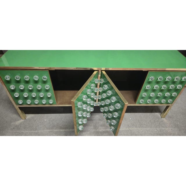 Brass and Murano Glass Sideboard with 120 Fused Spheres from Justfurnituress SRL For Sale - Image 13 of 18