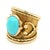 Vintage Italian 18k Gold Turquoise Etruscan Revival Statement Ring, Size 8.5 For Sale In Miami - Image 6 of 10