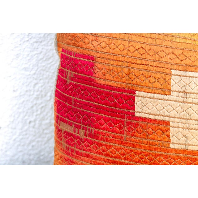 Sovereign Jewel, Heirloom Bagh Phulkari Pillow For Sale - Image 4 of 7