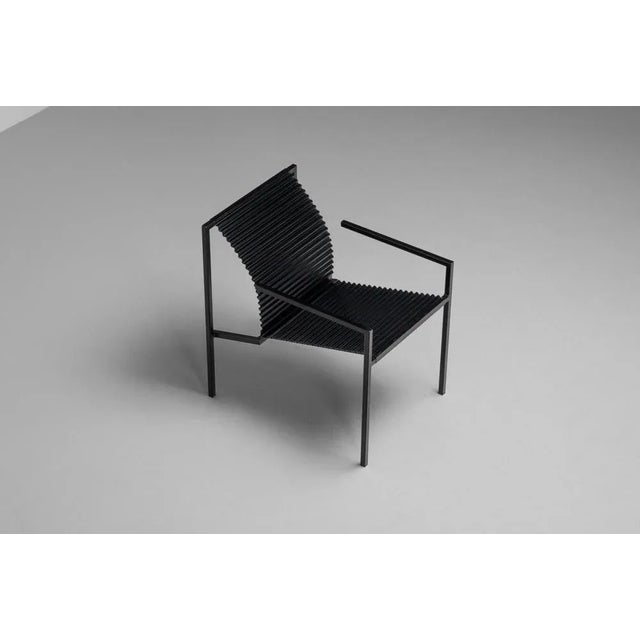 Postmodern Armchair in Folded Metal, Italy, 1980s For Sale - Image 6 of 17