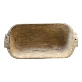 Early 20th Century Vintage Wooden Dough Bowl For Sale