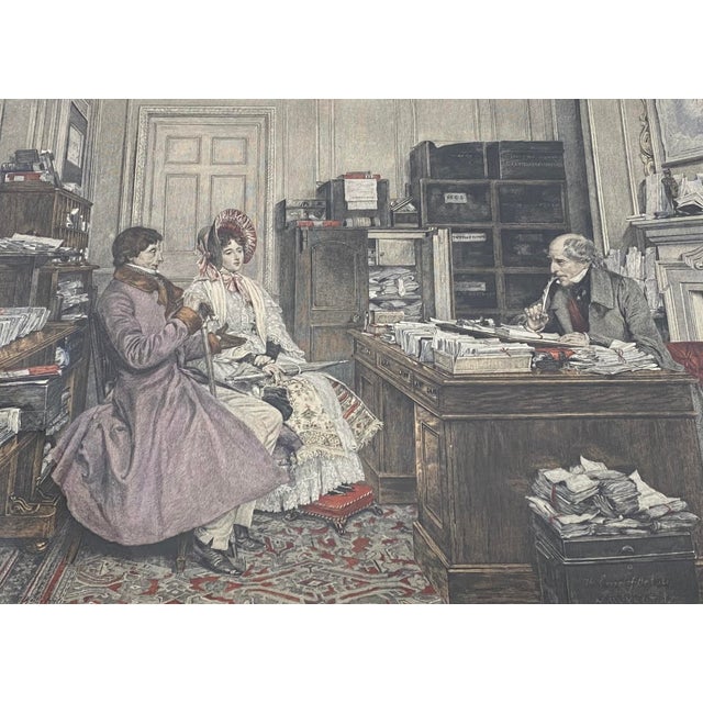 Sculpture Materials James Dobie "The New Will" Color Engraving After Walter Dendy Sadler C.1894 For Sale - Image 7 of 9