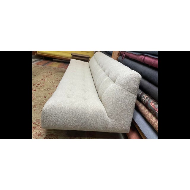 2020s Contemporary Mid Century Modern Style White Sofa For Sale - Image 5 of 10