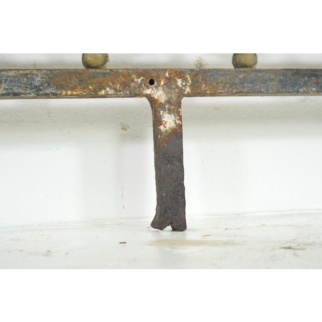 Metal Mid 20th Century Pair of European Hollywood Regency Wrought Iron & Brass Grills For Sale - Image 7 of 10